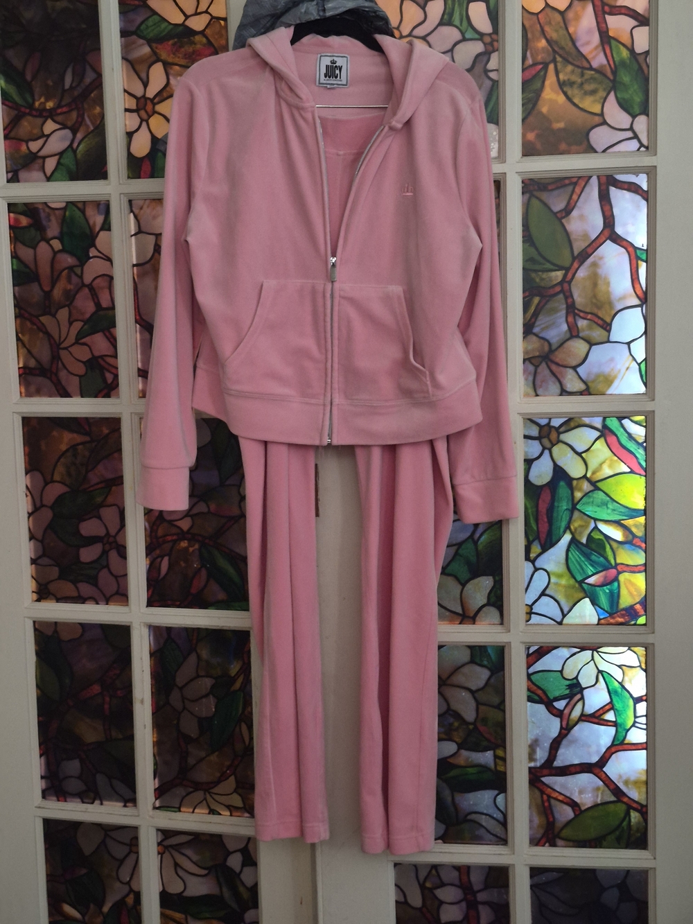 Juicy Couture Light Pink Velour Zip Hoodie & Track Pants